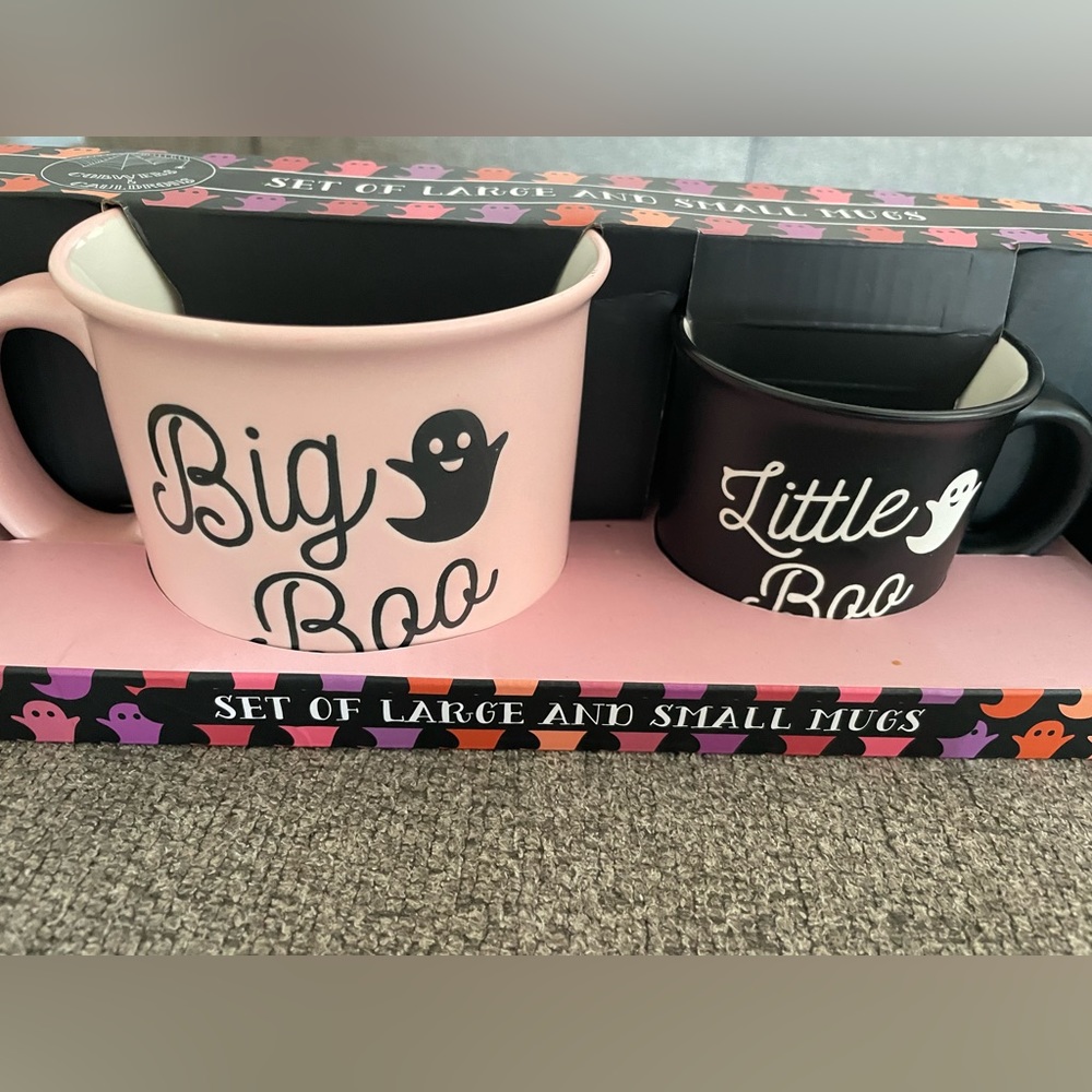 Cobwebs & couldrens — Big boo, little boo mugs new in box